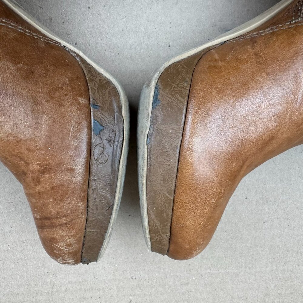 Jessica Simpson Cognac Leather Platform Slouch Boots Size 6.5B AS-IS/REPAIR - Picture 9 of 13